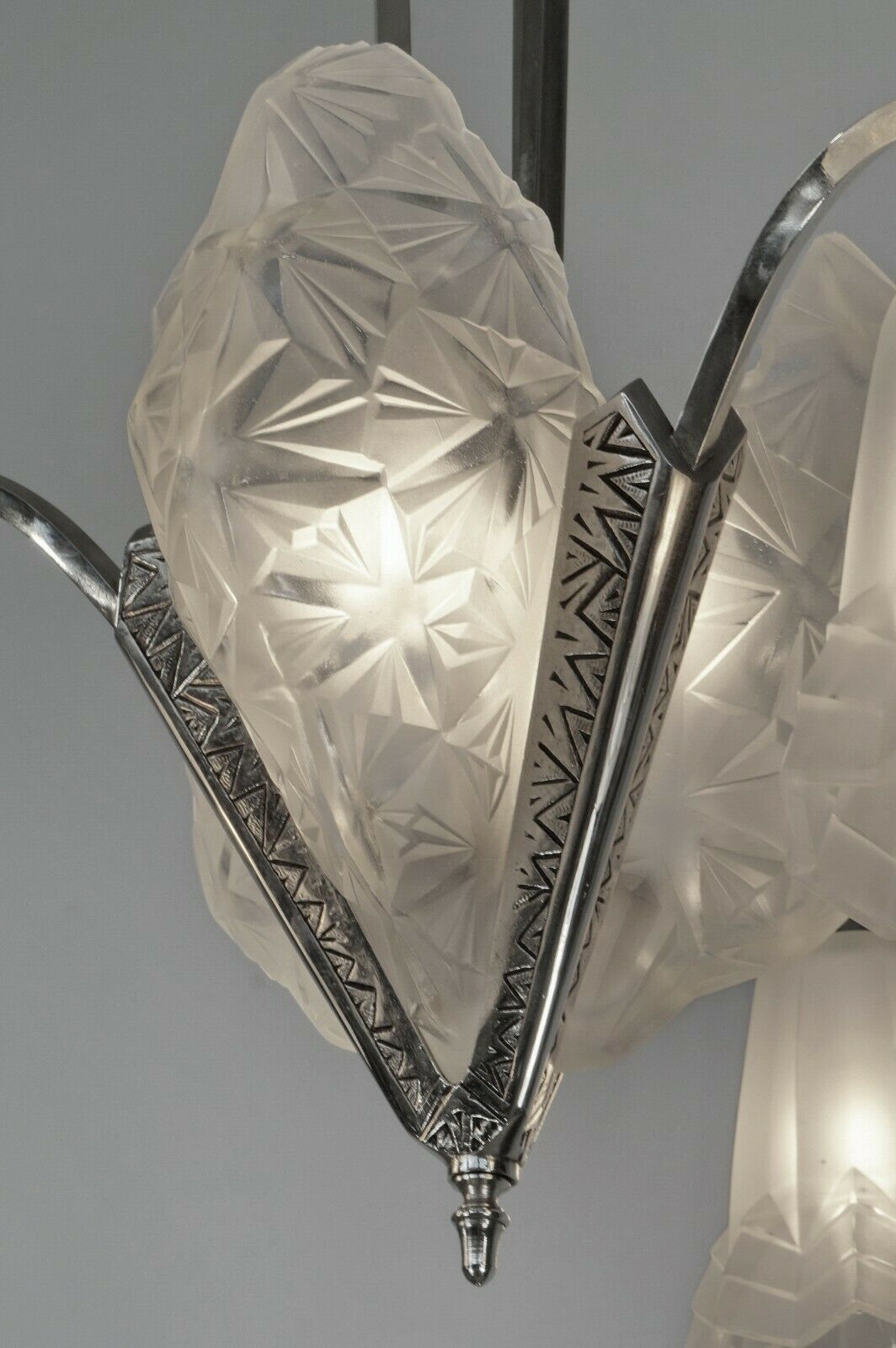 DEGUE : FRENCH 1930 ART DECO CHANDELIER ...... lamp muller era France