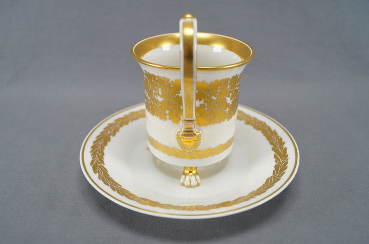 KPM Berlin Hand Painted WWI Wilhelm II Portrait & Gold Leaf Empire Form Cup