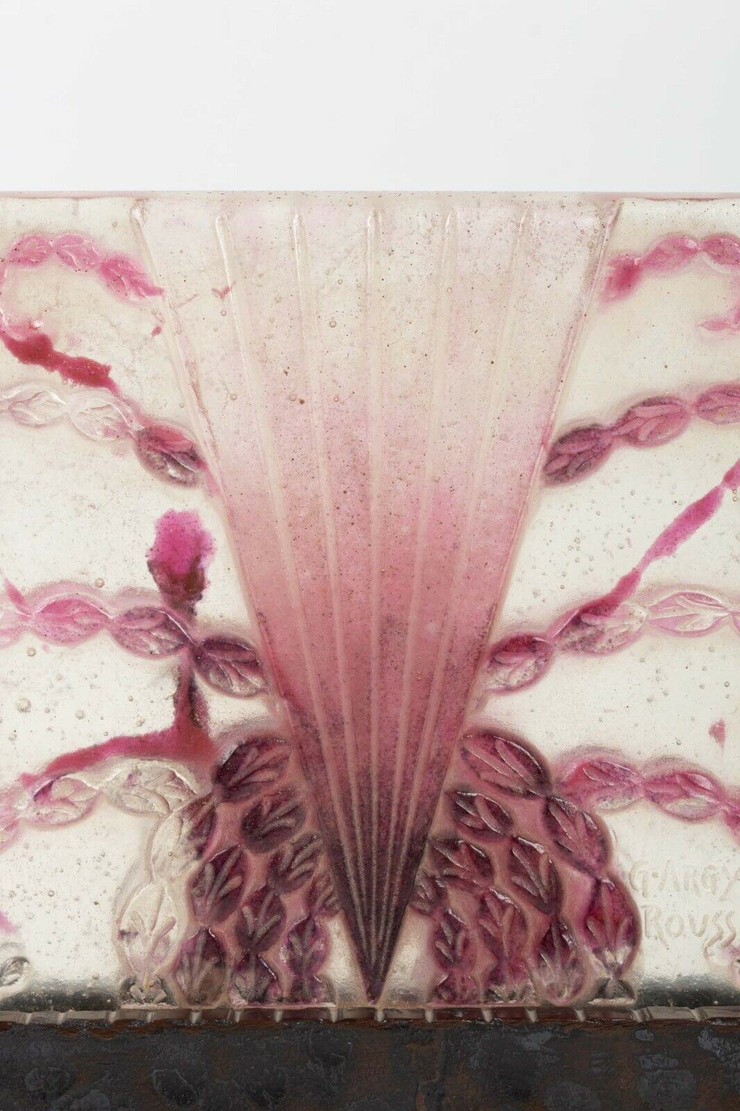 Lampe Veilleuse Algues Blanche Rose Fer Forgé Argy Rousseau Night Lamp Iron Base