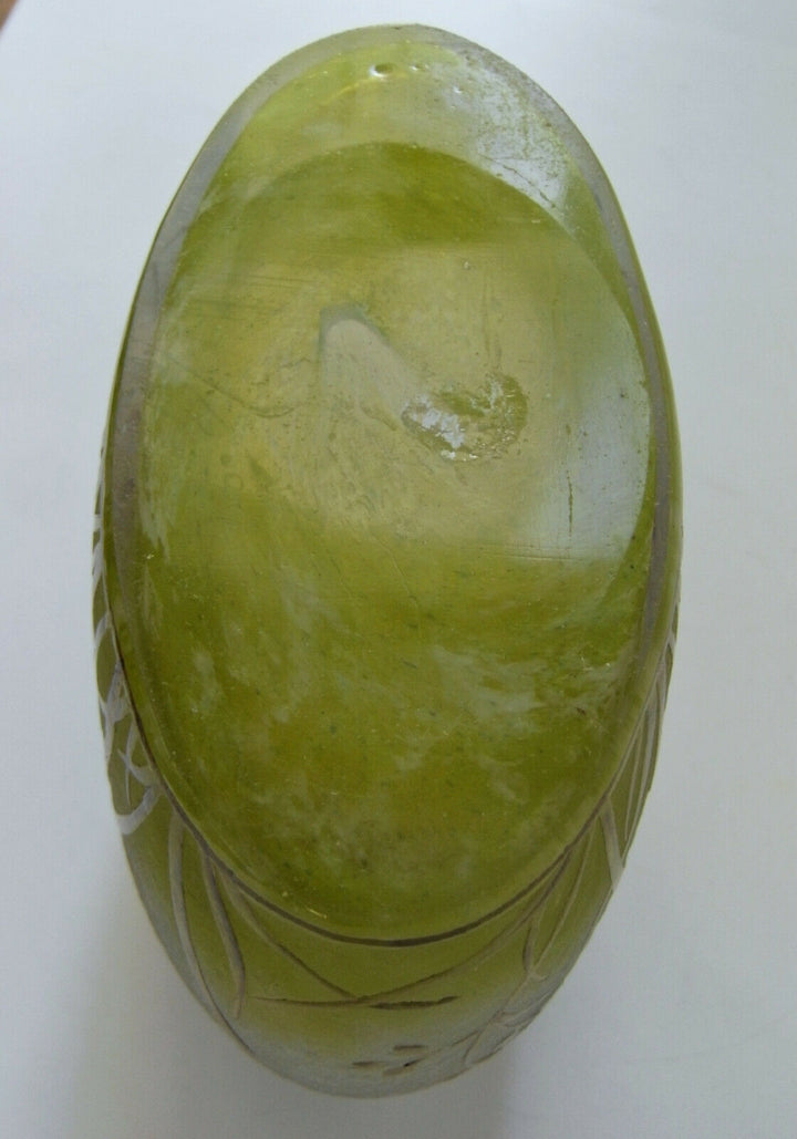 VASE DAUM FRÈRES, NANCY, SIGNIERT. MIT SEIDELBAST VASE AU DAPHNÉ ORIGINAL