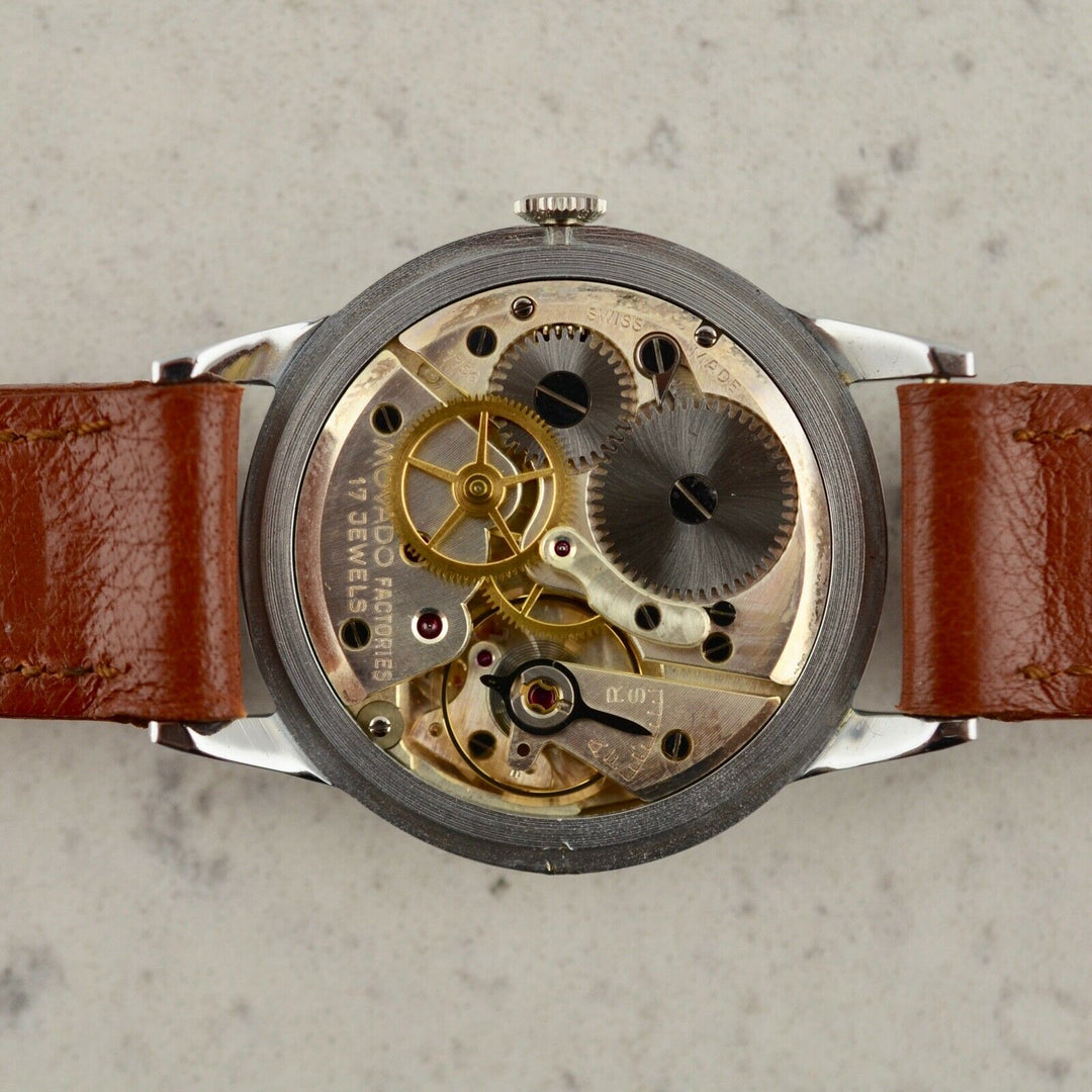 1960年　モバードヴィンテージウォッチ（NOS）　カラトラバ MOVADO Calatrava スチール製　箱とタグ付き