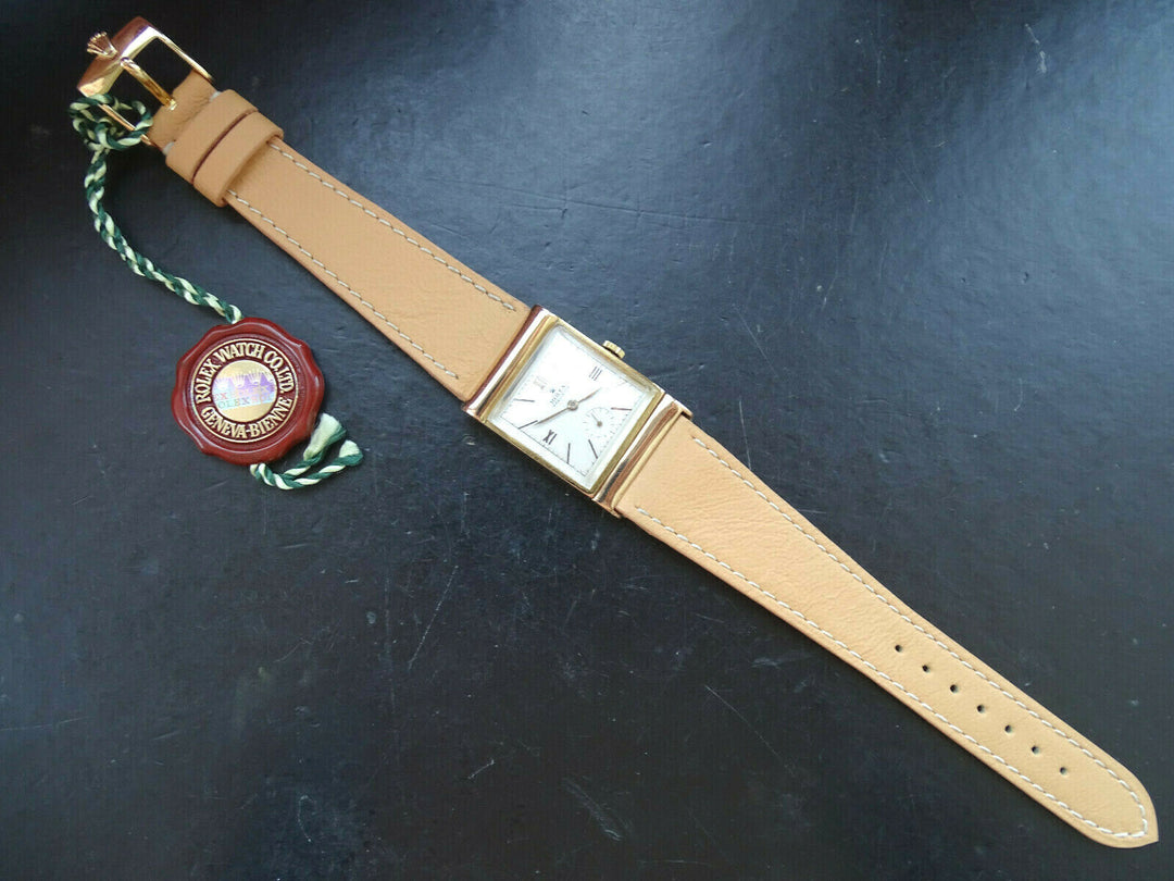Rolex ♛ Precesion Art Deco 3256 Pink Gold 18K 750 Antique Luxury Men's Watch