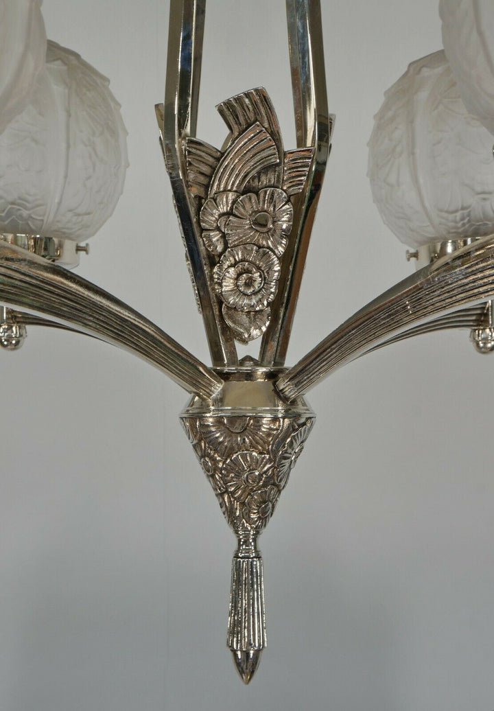 VANDAMME : FRENCH 1930 ART DECO CHANDELIER .......... lamp muller degue daum era