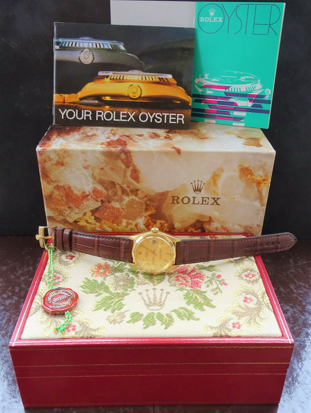 Rolex Watch ♛ Oyster Date 1500 Yellow Gold 18K 750 Automatic Luxury Chronometer Service