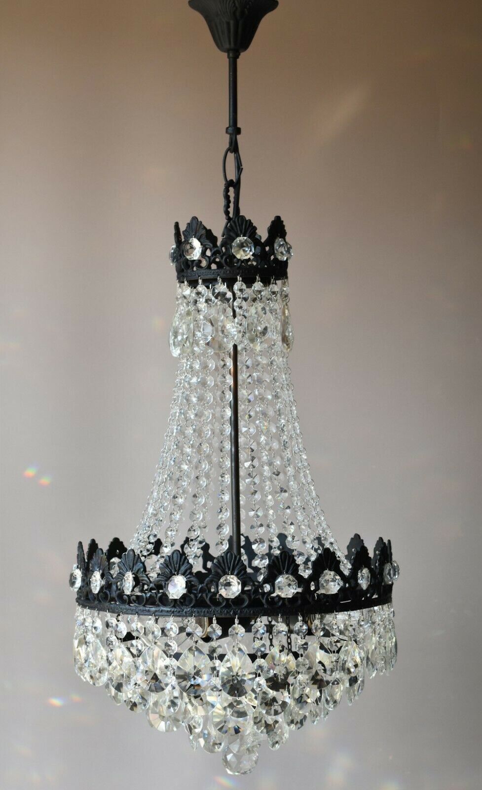 French Empire Chandelier Antique Style Vintage Hallway Lighting, Ceiling Pendant