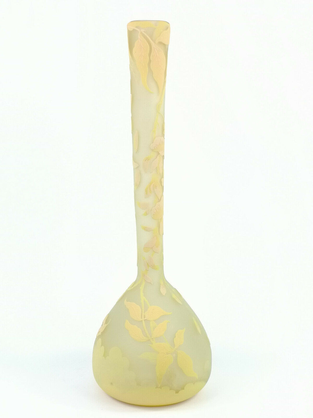 エミールガレ　藤の花のバンジョー型大型花瓶約40CM