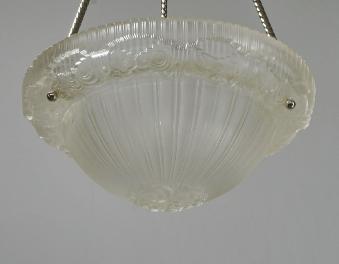 LELEU : FRENCH 1925 ART DECO CHANDELIER ......... 1930 pendant lamp lampe JEHEL