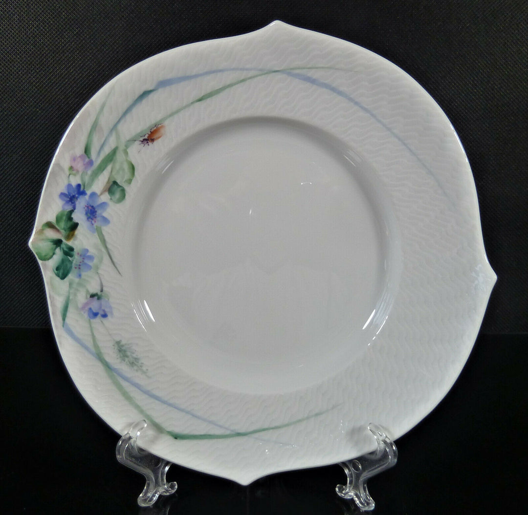Meissen 3 tlg. Wellenspiel Relief Waldflora mit Insekten Mokkagedeck 1. Wahl