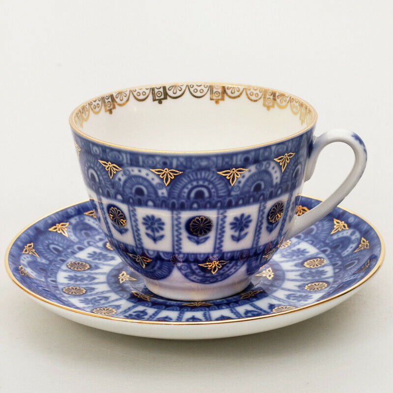 Little Arches Teacup w/ Saucer by Imperial Porcelain Russian Lomonosov LFZ IFZ