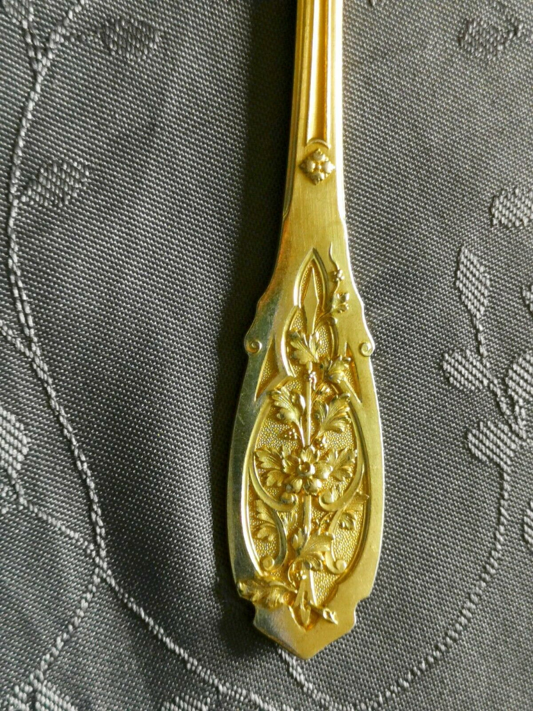 VERMEIL PUIFORCAT MODERNE FEUILLAGE PELLE DE SERVICE