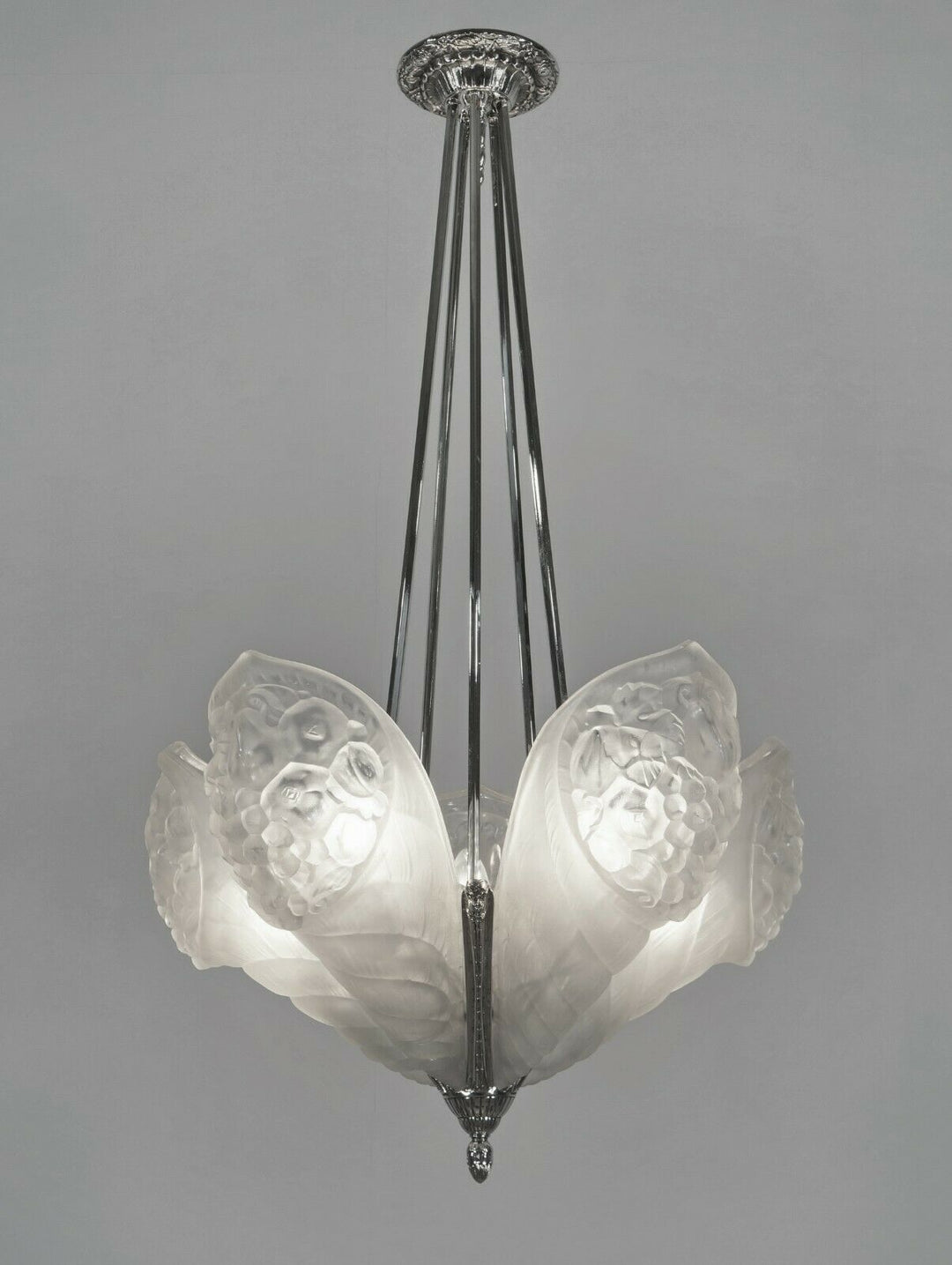 SCHNEIDER : LARGE FRENCH 1930 ART DECO CHANDELIER ....... lustre lamp muller era