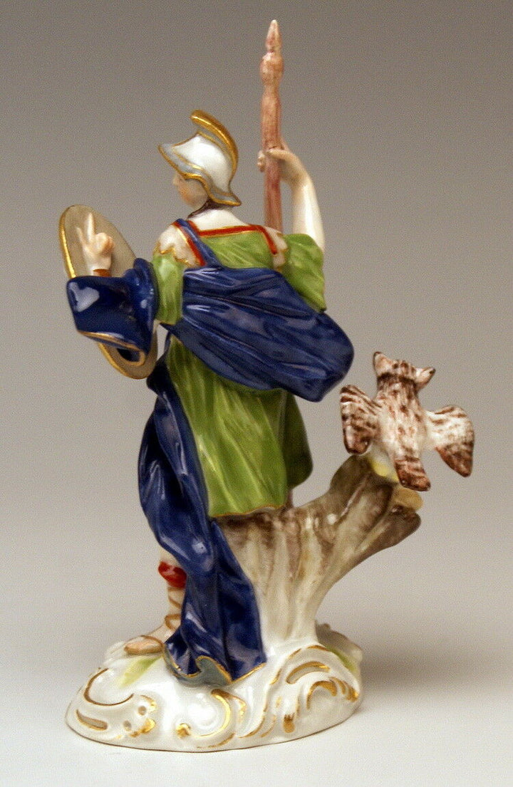 MEISSEN FIGUR ANTIKE GÖTTIN MINERVA ALLEGORIE DES KRIEGES UND DER WEISHEIT 1860