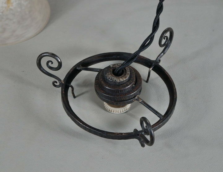 シュナイダー兄弟　小さなアールデコランプ　フランス製　錬鉄製　1925年　1930年