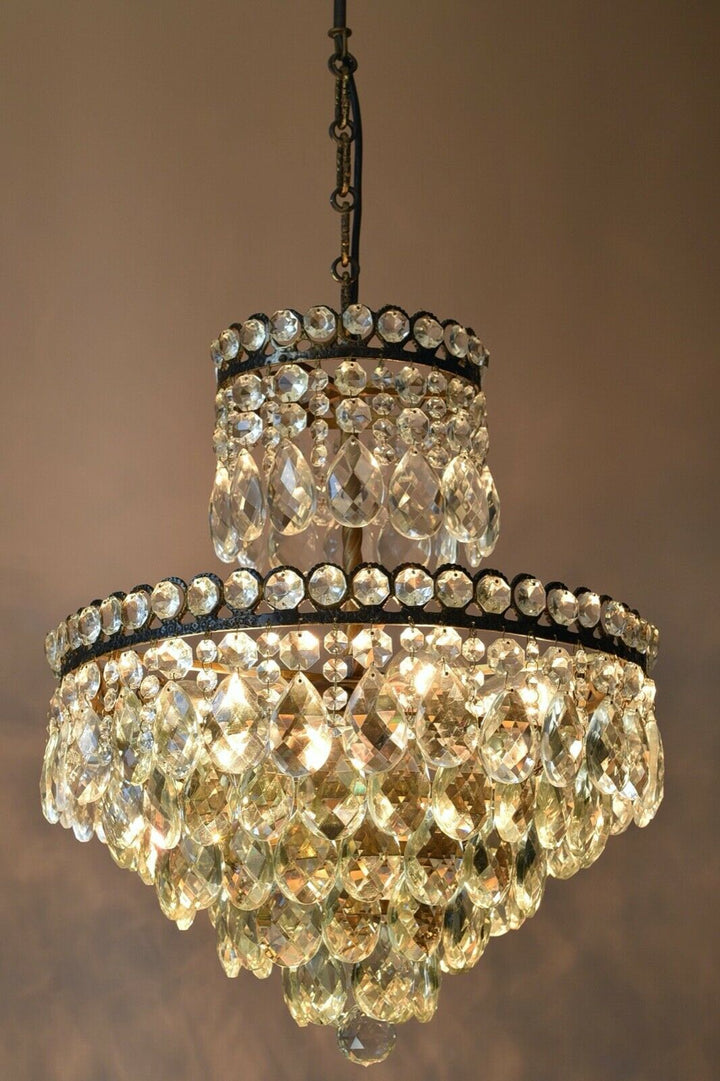 Empire Vintage Crystal Chandelier, Antique Style Lighting, French Lighting lamp