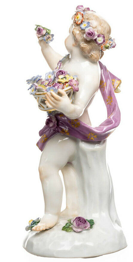 Figurine Cherub as Flower Child Meissen amoretten 1. Choice 1924-34 Height: 13,5cm