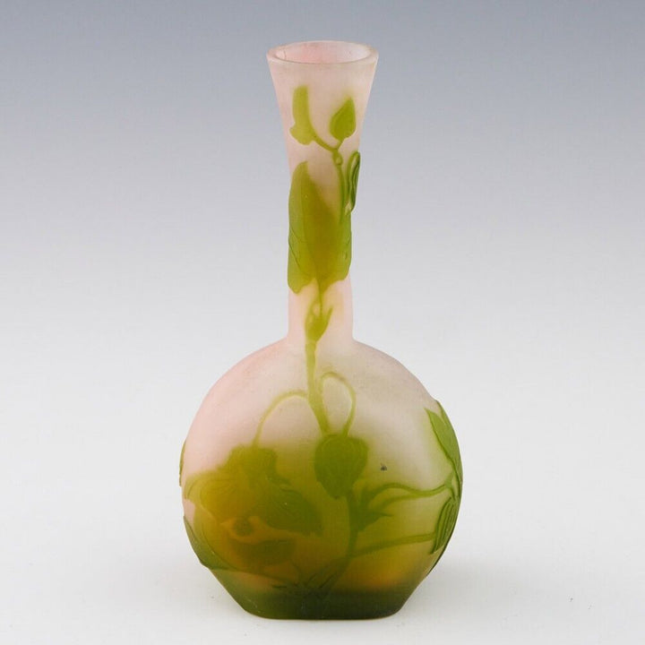 エミールガレ 芙蓉の花のバンジョー型花瓶