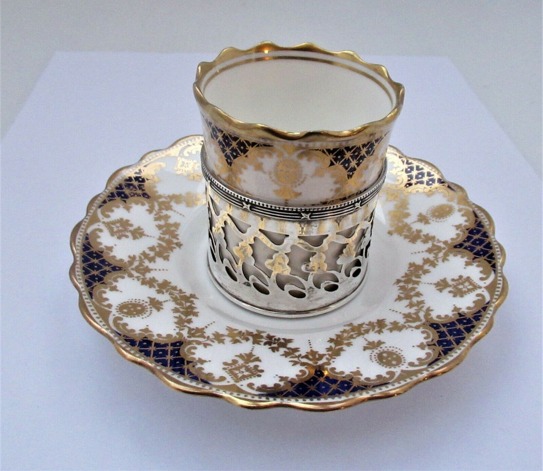 Aynsley Bone China Cup & Saucer/Silver Mount, Robert Pringle & Son, CHESTER 1909