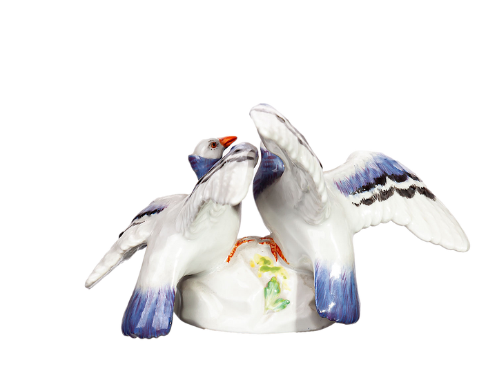 マイセン人形 動物シリーズ 鳩のペア  モデル番号O190x 1973年 9cm