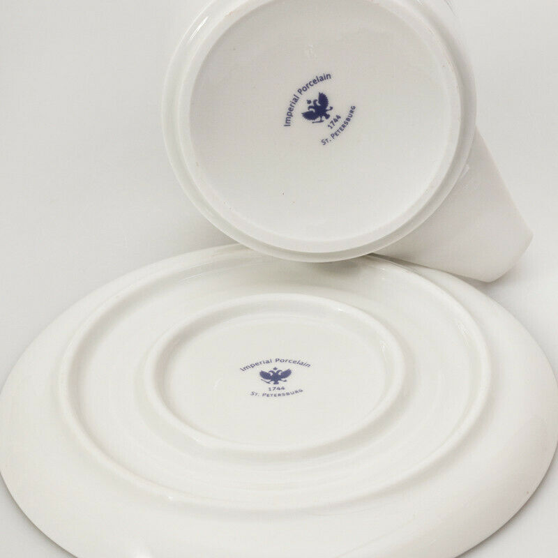 Suetin Teacup & Saucer by Imperial Porcelain Factory,Lomono