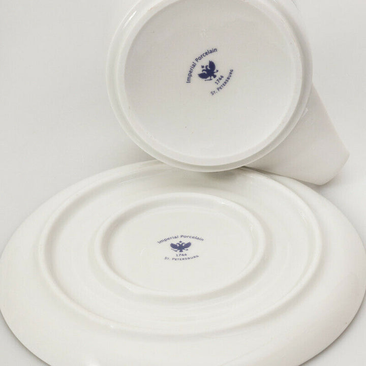 Suetin Teacup & Saucer by Imperial Porcelain Factory,Lomono