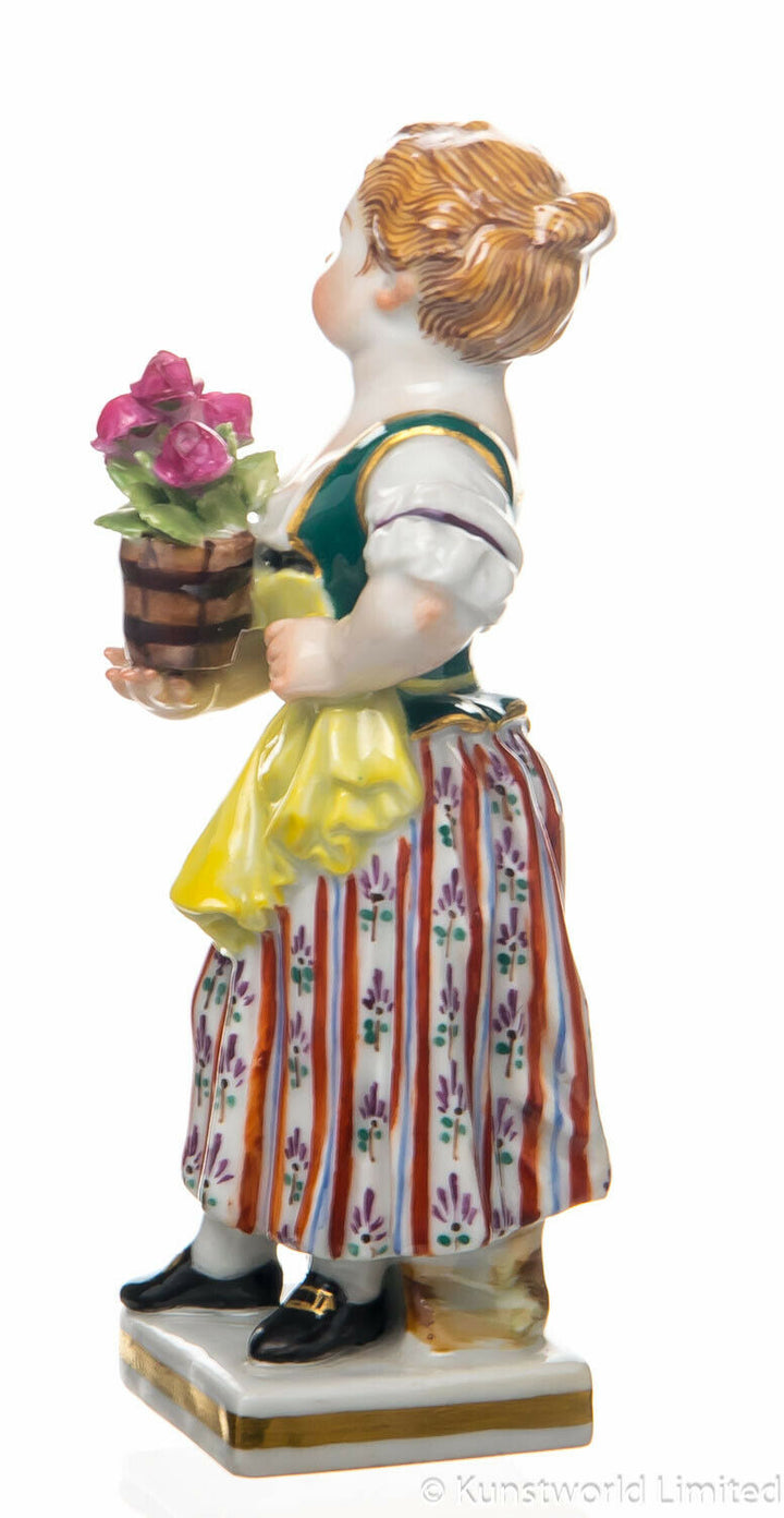 マイセン人形　植木鉢を持つ庭師の子供　ヴィクトル・アシエ作 　一級品