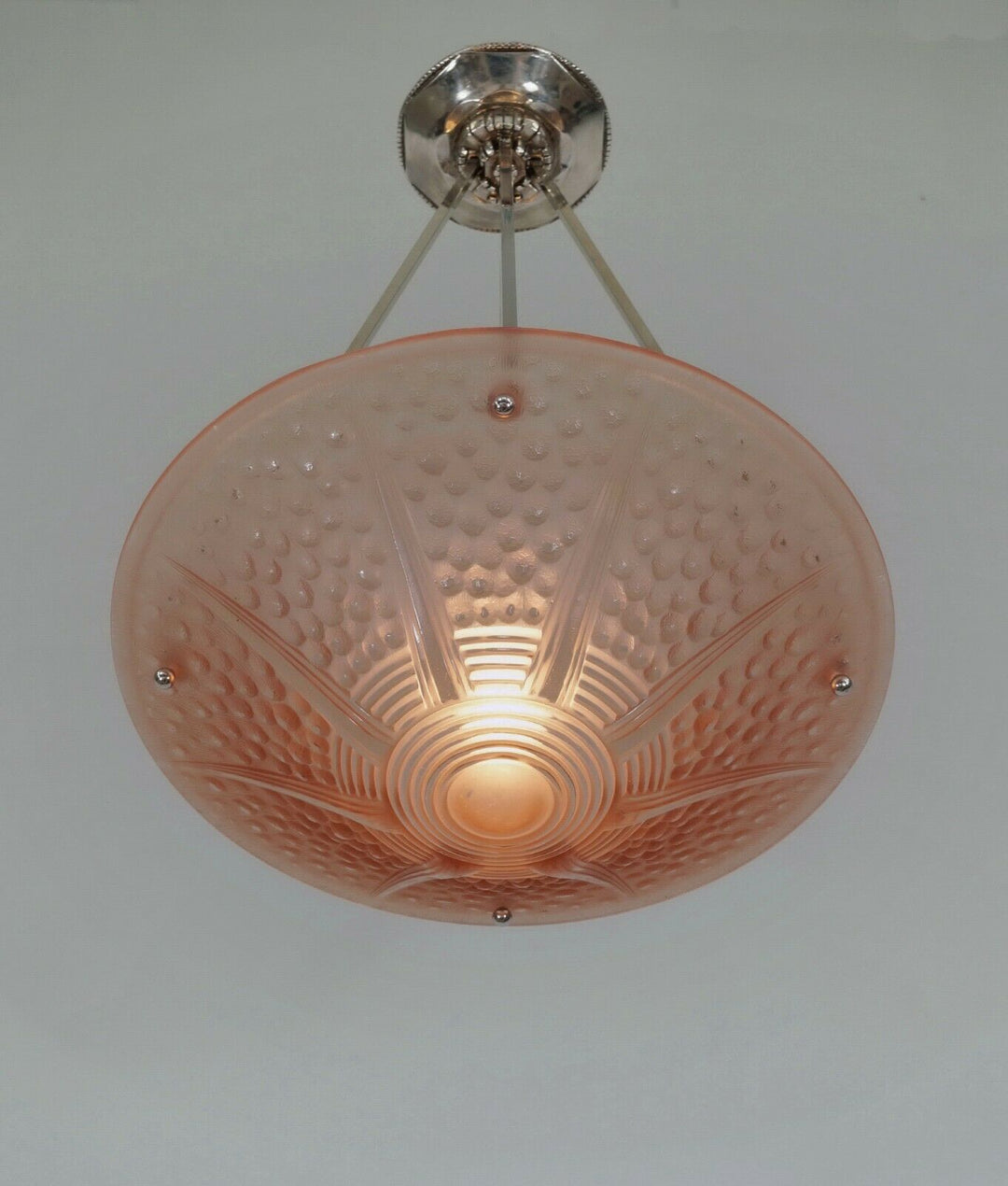 MULLER FRERES & A.BLOCH : large FRENCH 1930 ART DECO PENDANT CHANDELIER . France