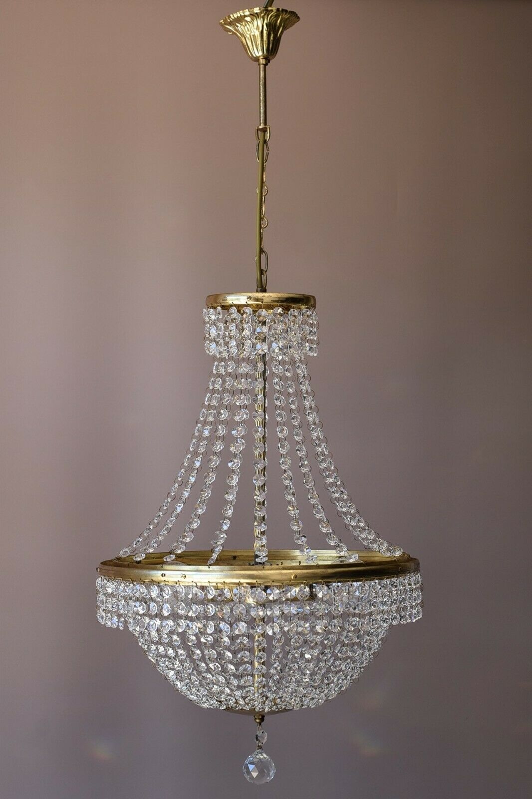 Empire Antique Style Vintage Crystal Chandelier, Home Lighting, Lamp, Pendant