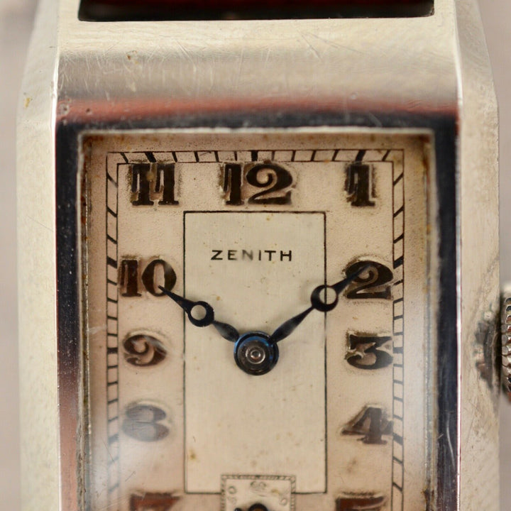 C.1930 Vintage Zenith Curvex Tank watch Breguet dial cal. 8 3/4 in steel
