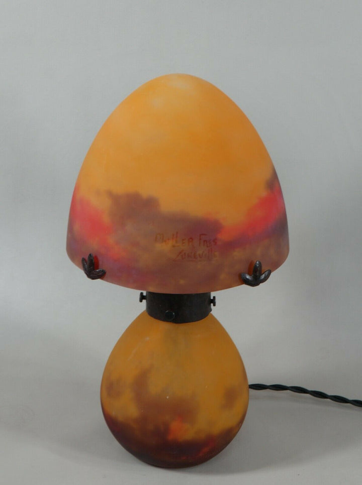 ミューラー兄弟　フランス製アールデコランプ　マッシュルーム型　錬鉄製　1925年　1930年