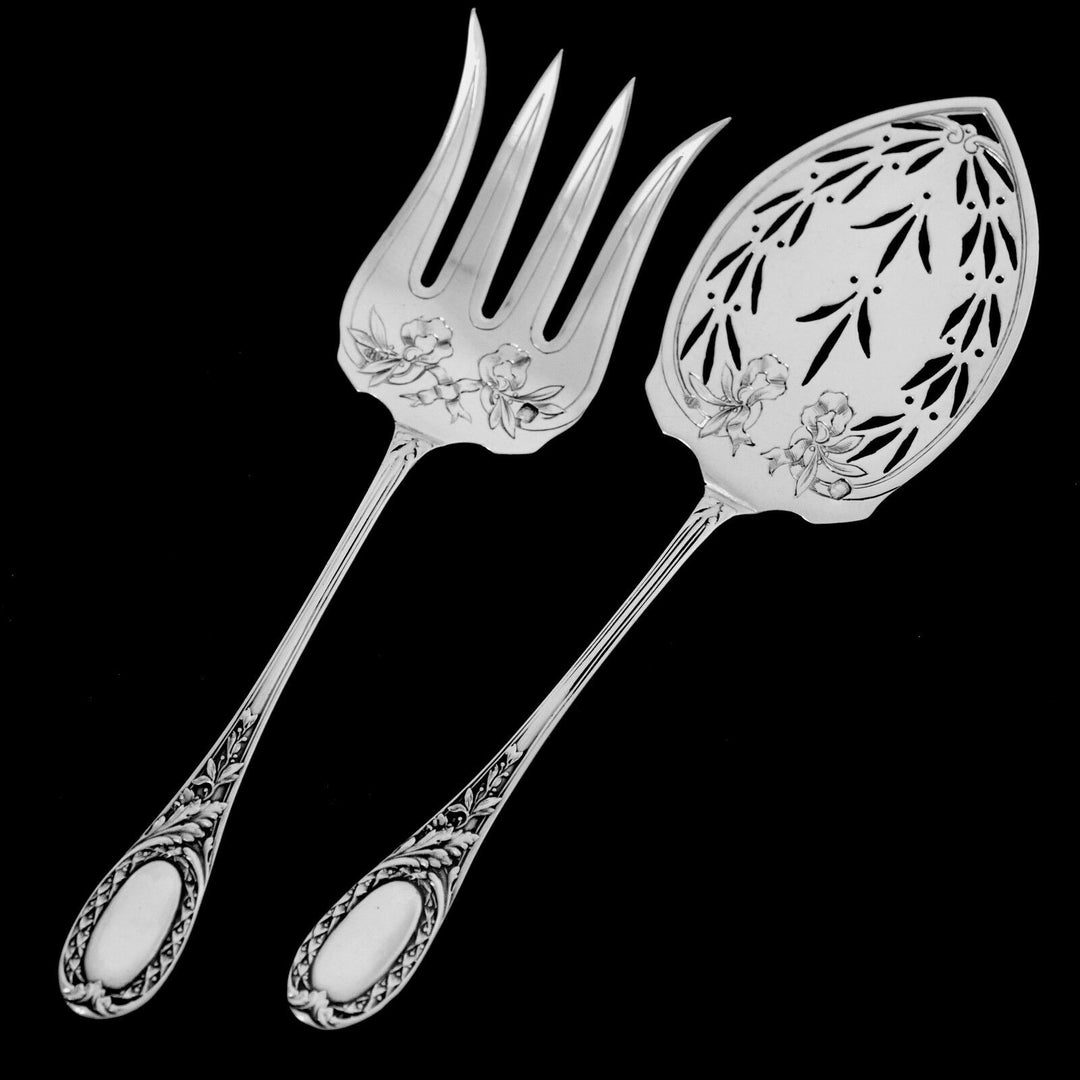 Puiforcat French Sterling Silver Dessert Hors D'oeuvre Set, Box, Neoclassical