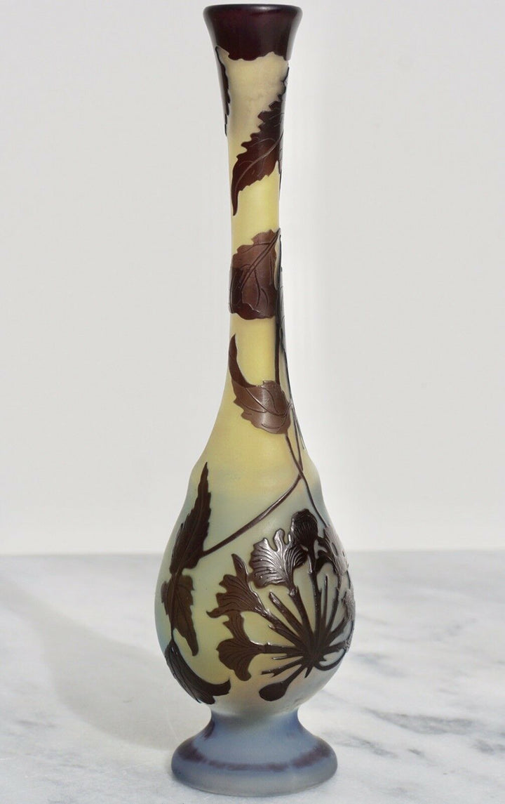 Emile Galle Art Nouveau Cameo Footed Vase