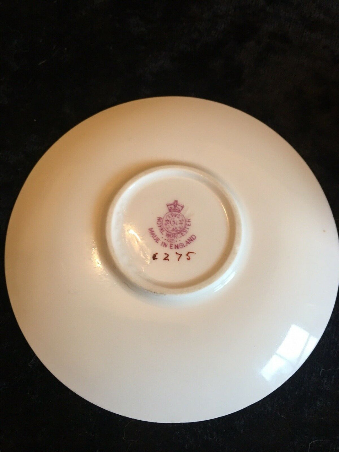 ROYAL WORCESTER ROSES CABINET CUP & SAUCER, WITH GOLD GILT PUCE BACKSTAMP