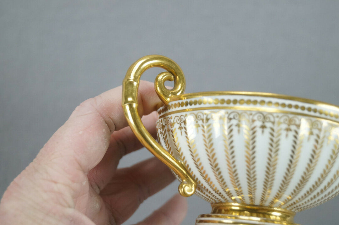 Authentic Sevres Gold Gilt Laurel Leaves Empire Form Tea Cup & Saucer Circa 1822