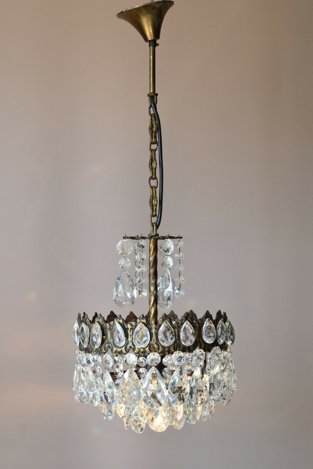 Shabby Chic Antique / Vintage Lighting Ceiling French Empire Crystal Chandelier