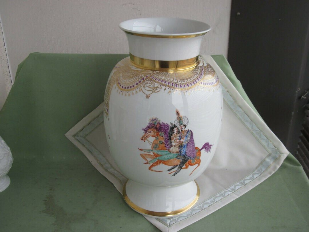 Schöne große Meissen Boden-Vase in Dekor 1001 Nacht