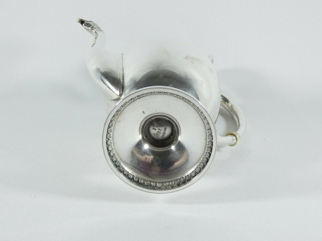 アンティークアール・デコ、イタリアン・シルバー800ティーポット、1940年頃