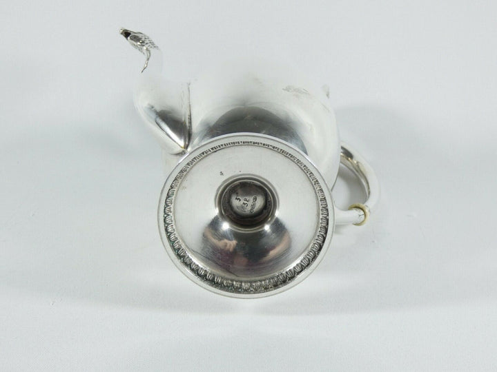 アンティークアール・デコ、イタリアン・シルバー800ティーポット、1940年頃