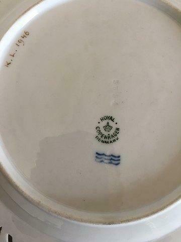 Royal Copenhagen Flora Danica Plate with Pierced Border and Monogram