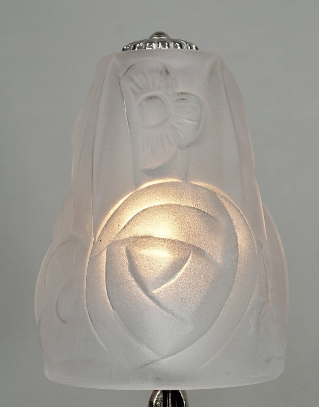 DEGUE : FRENCH 1930 ART DECO LAMP ............. lampe plated bronze muller era