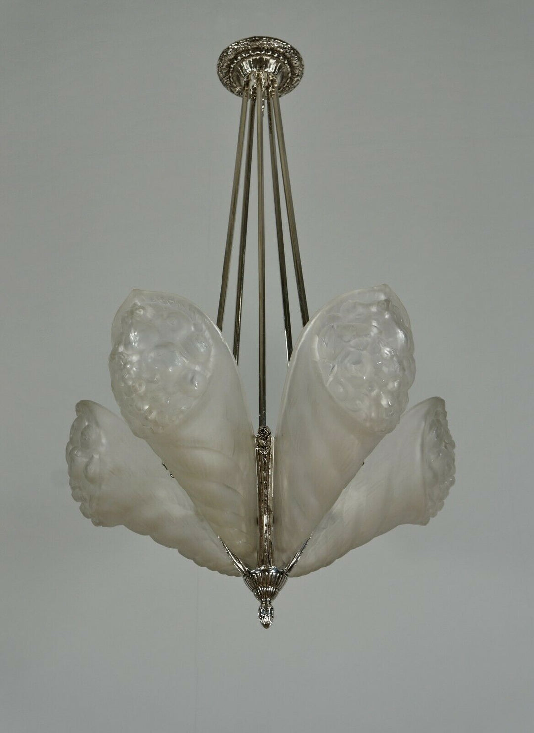 SCHNEIDER : LARGE FRENCH 1930 ART DECO CHANDELIER ....... lustre lamp muller era