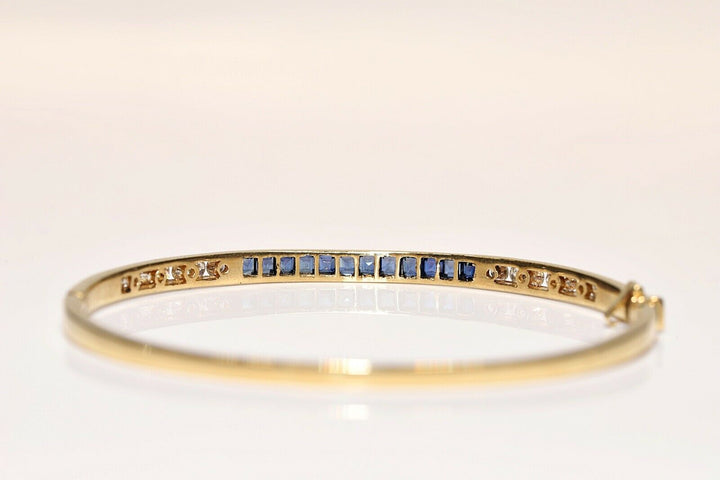 ヴィンテージ 18K ナチュラルダイヤモンドとサファイアのブレスレット