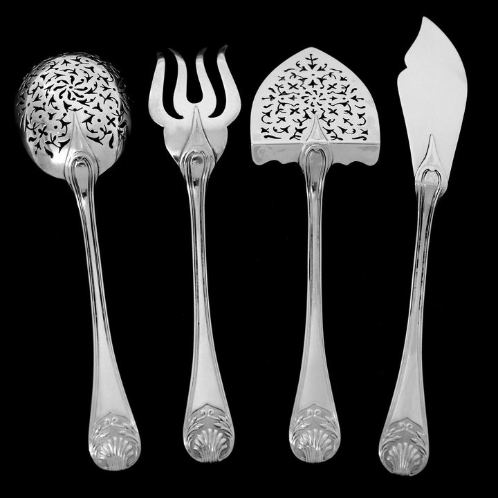 Puiforcat Rare French All Sterling Silver Dessert Hors D'oeuvre Set 4 Pc