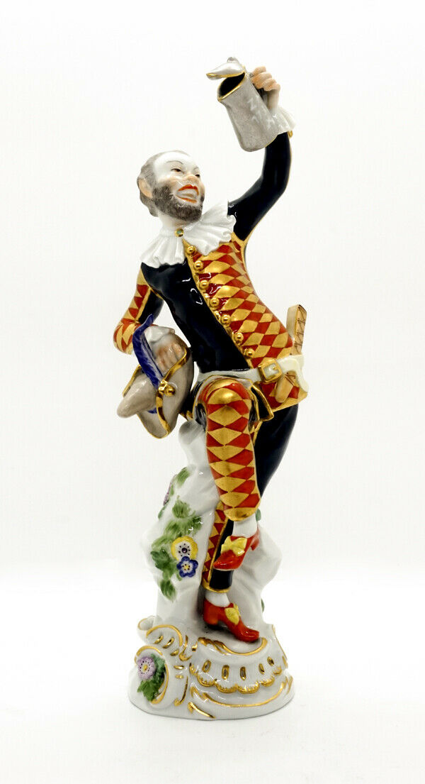MEISSEN FIGUR HARLEKIN FEDERHUT DECKELKANNE ZANNI MÜLLER HARLEQUIN MNR: 64551