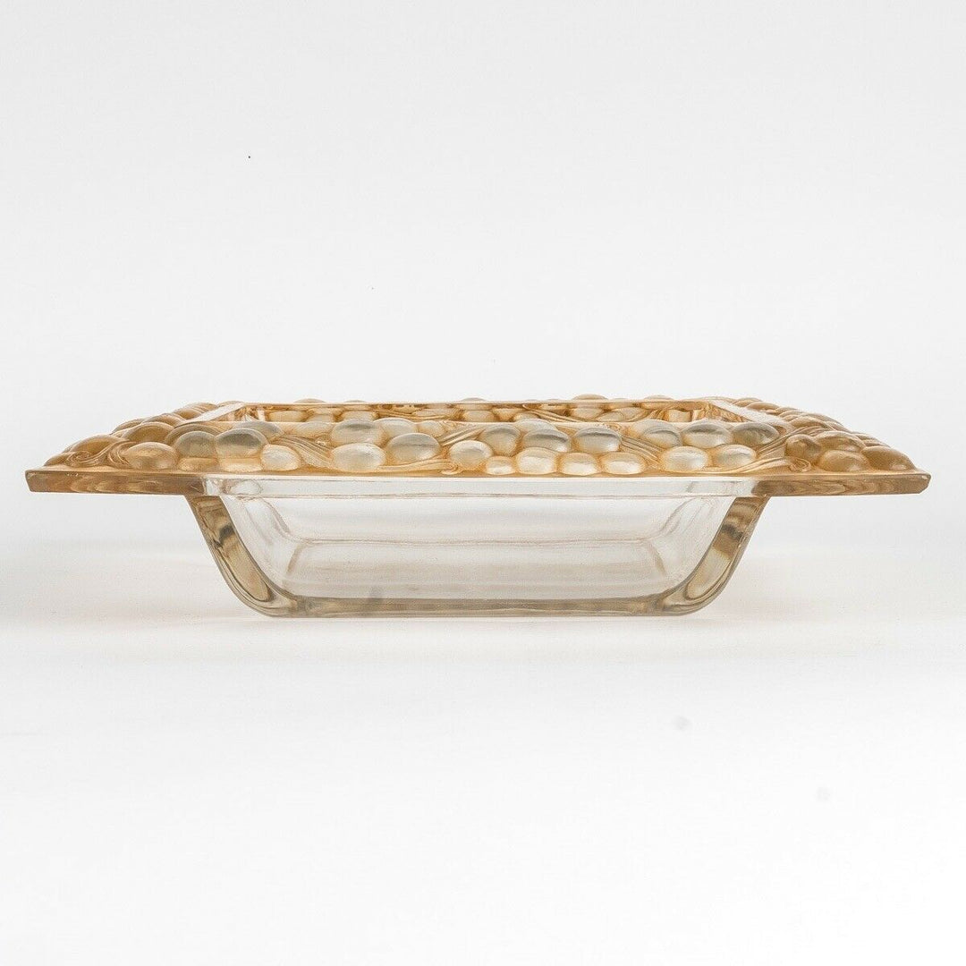 Coupe Plat Thomery Patine Sepia Rene Lalique R.Lalique Glass Bowl Plate
