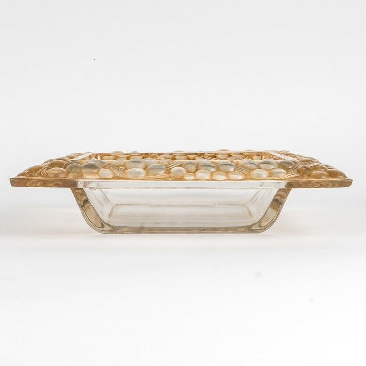 Coupe Plat Thomery Patine Sepia Rene Lalique R.Lalique Glass Bowl Plate