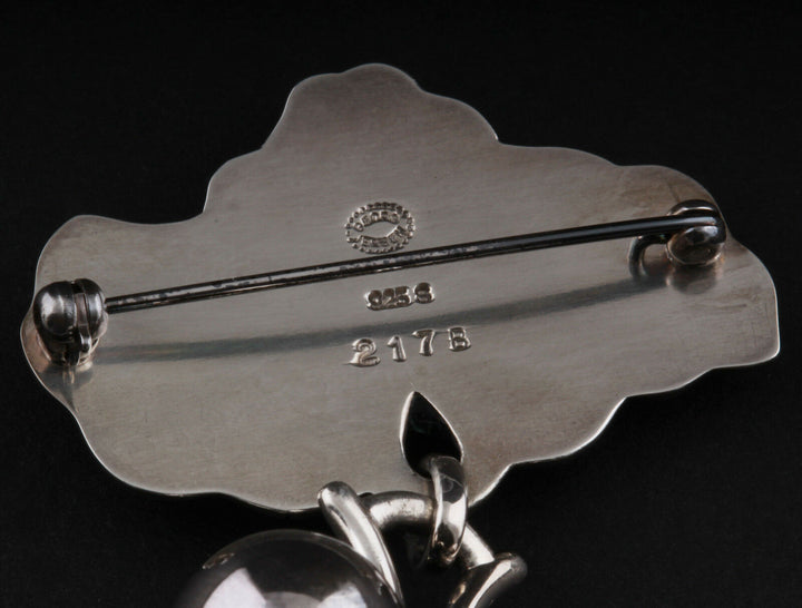 Georg Jensen Sterling Brooch # 217B. Moonlight Grape. Art Nouveau.NEW! 3531551