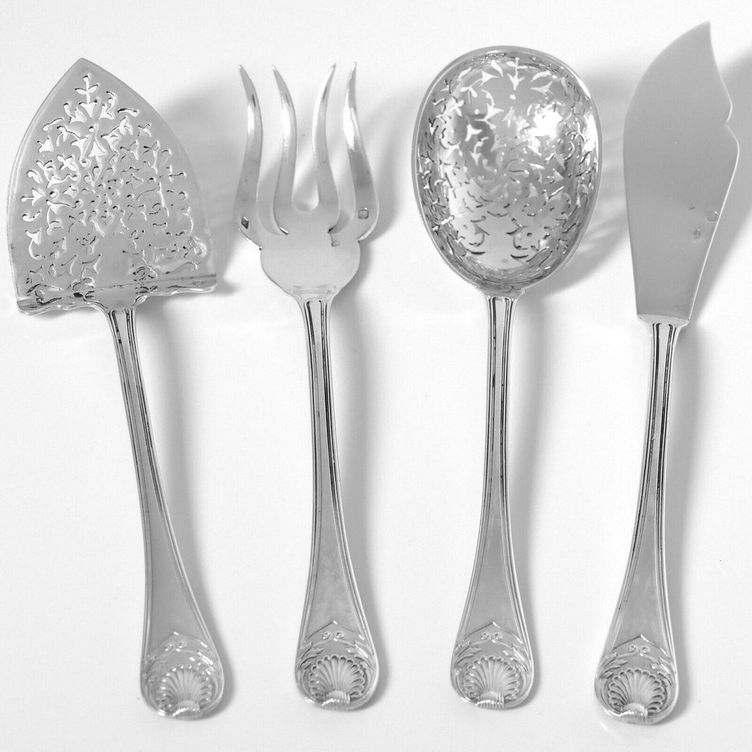 Puiforcat Rare French All Sterling Silver Dessert Hors D'oeuvre Set 4 Pc
