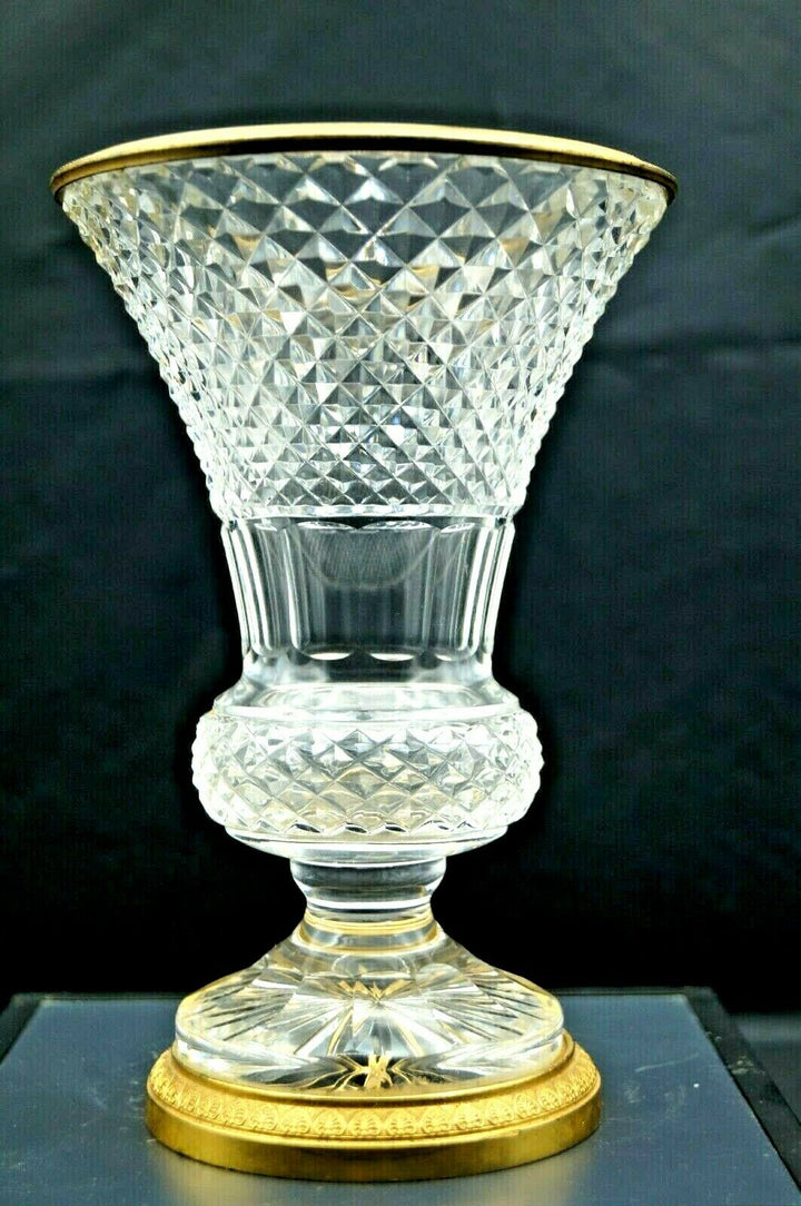SUPERBE VASE MEDICIS CRISTAL et CERCLAGE BRONZE Baccarat - St.Louis !