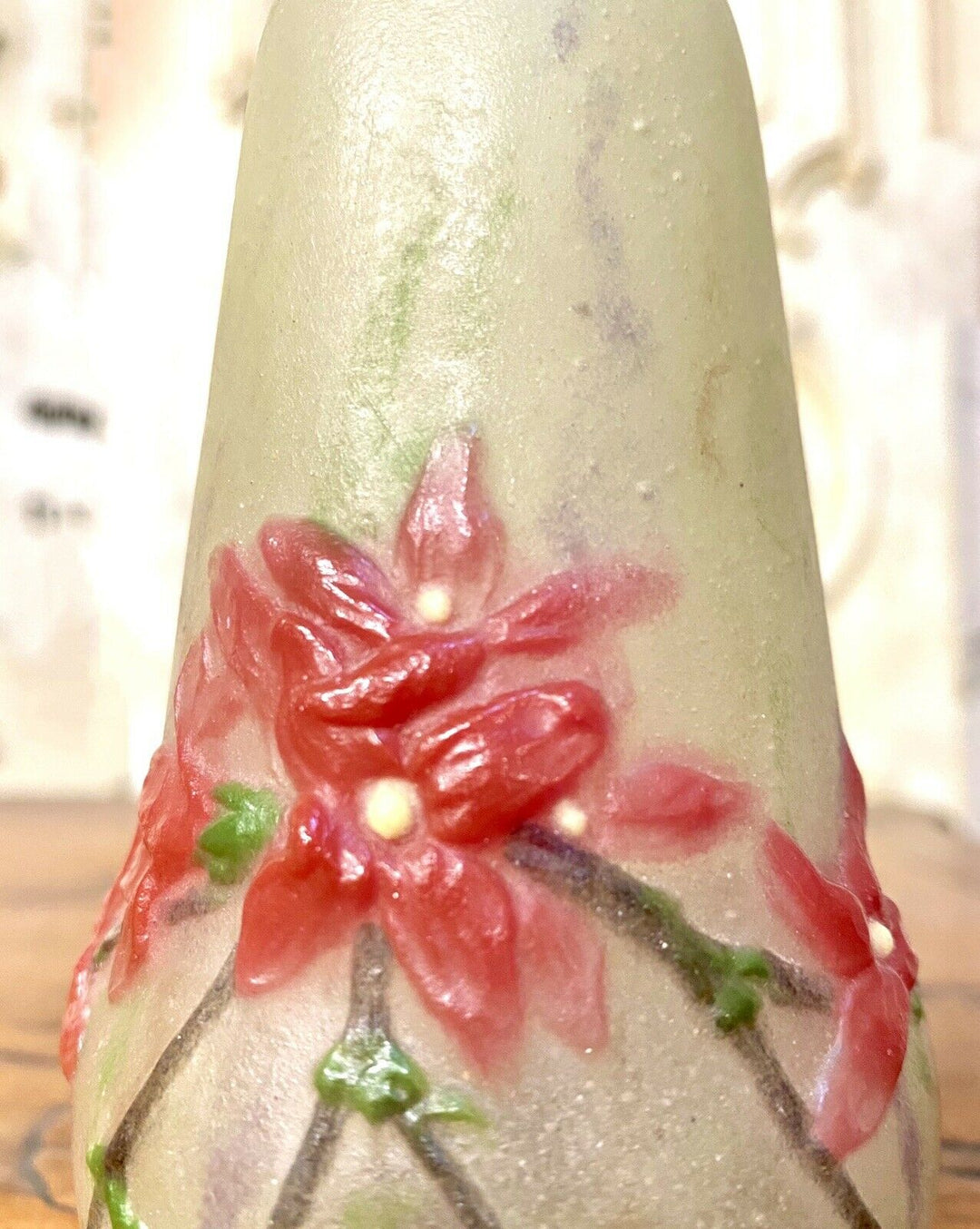 Gabriel Argy-Rousseau - Petit Vase En Pate De Verre, Decor De Fleurs Art Nouveau