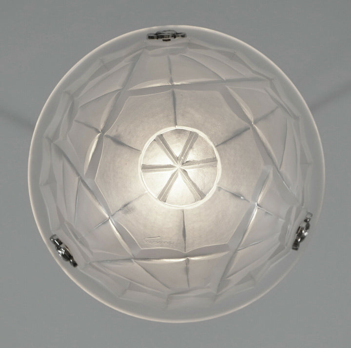 HUBENS & DEGUE : FRENCH ART DECO PENDANT CHANDELIER 1930 lamp muller era